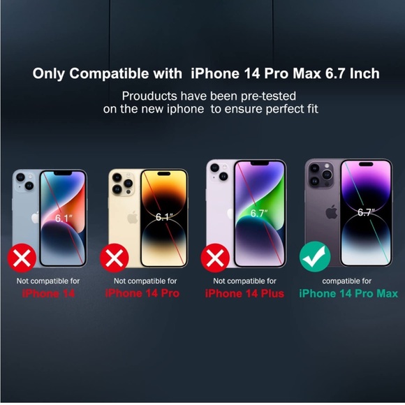 [5 in 1] iPhone 14 Pro Max Case | 2X Screen Protector + 2X Camera Lens Protector - Picture 5 of 6